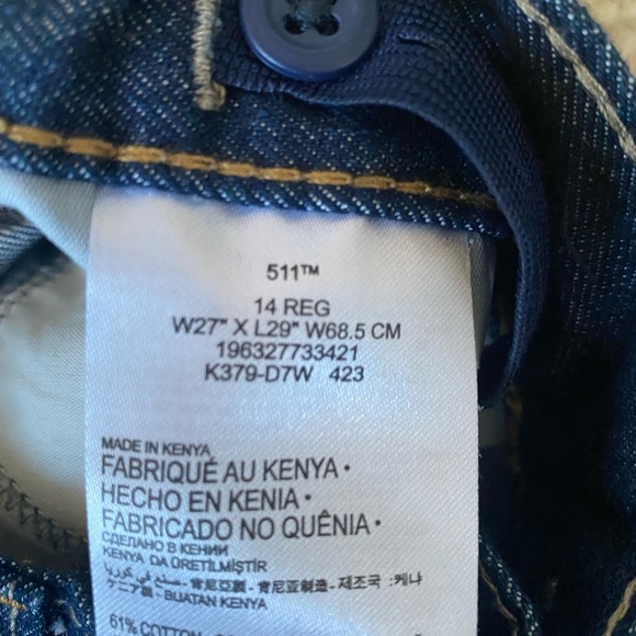 Levi’s Boys 511 Slim 27 (w) x 29 (L) / Size: 14 - Picture 4 of 5